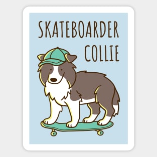 Skateboarder Collie Magnet